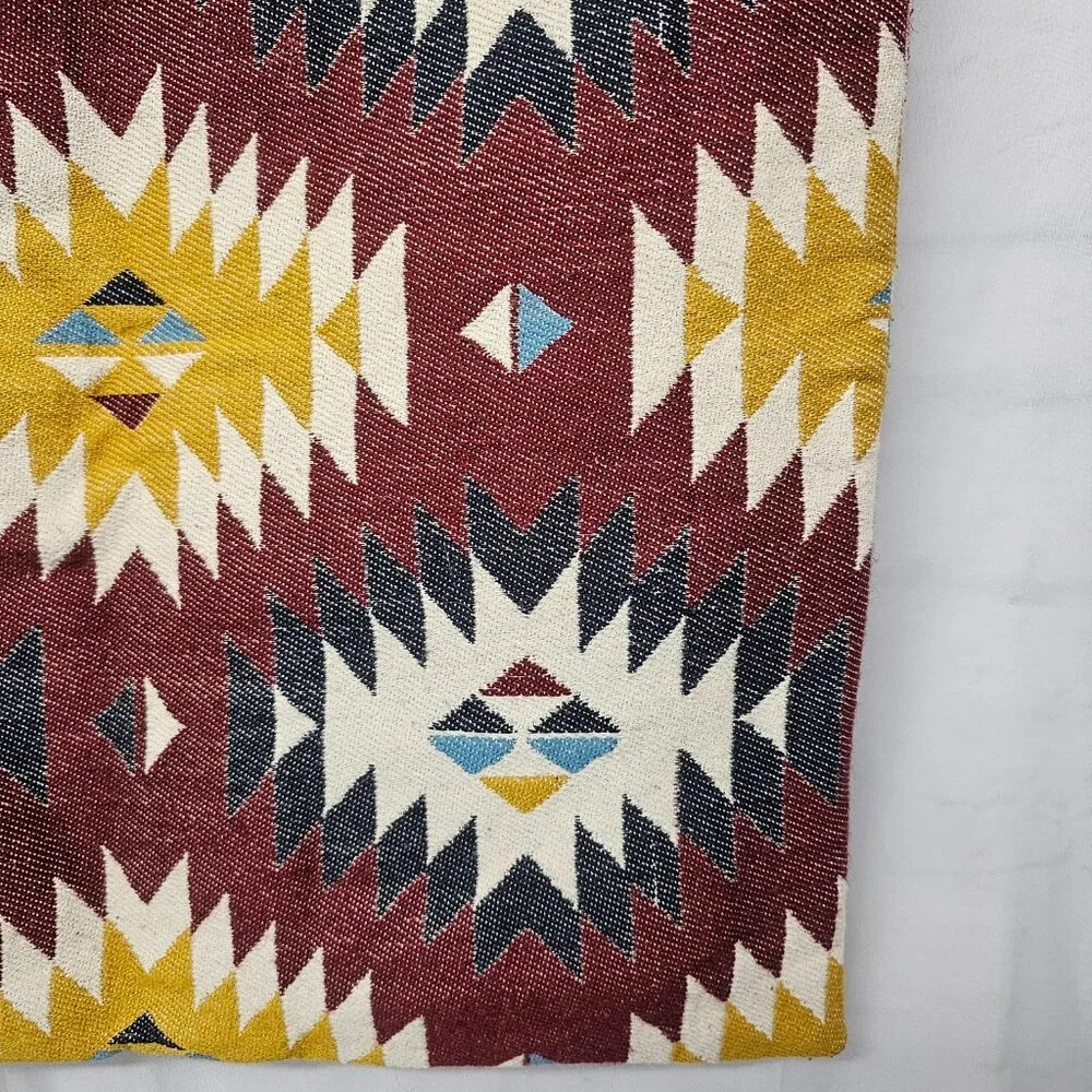 Ikea Fransine Pillow Cover Tapestry Burgundy Mustard Zip 20